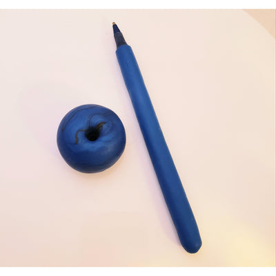 Decorated Blue Pen With Holder