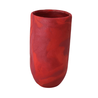 Red Toothbrush Holder Glass Cup Tumbler