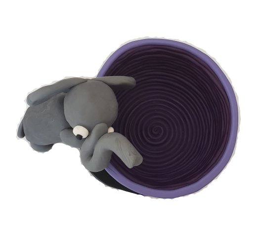 Elephant Figurine with Bowl
