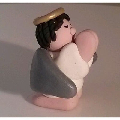 Angel Figurines Polymer Clay Angels handmade  collectable OOAK Figurine praying  - Janets Polymer Creations