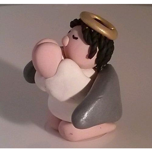 Angel Figurines Polymer Clay Angels handmade  collectable OOAK Figurine praying  - Janets Polymer Creations