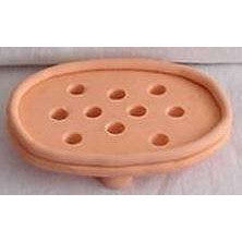 hand made clay soap dish handmade soap dish peach  - Janets Polymer Creations
