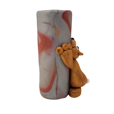 Polymer Clay Bear Figurine Polymer Clay Pencil Holder  - Janets Polymer Creations